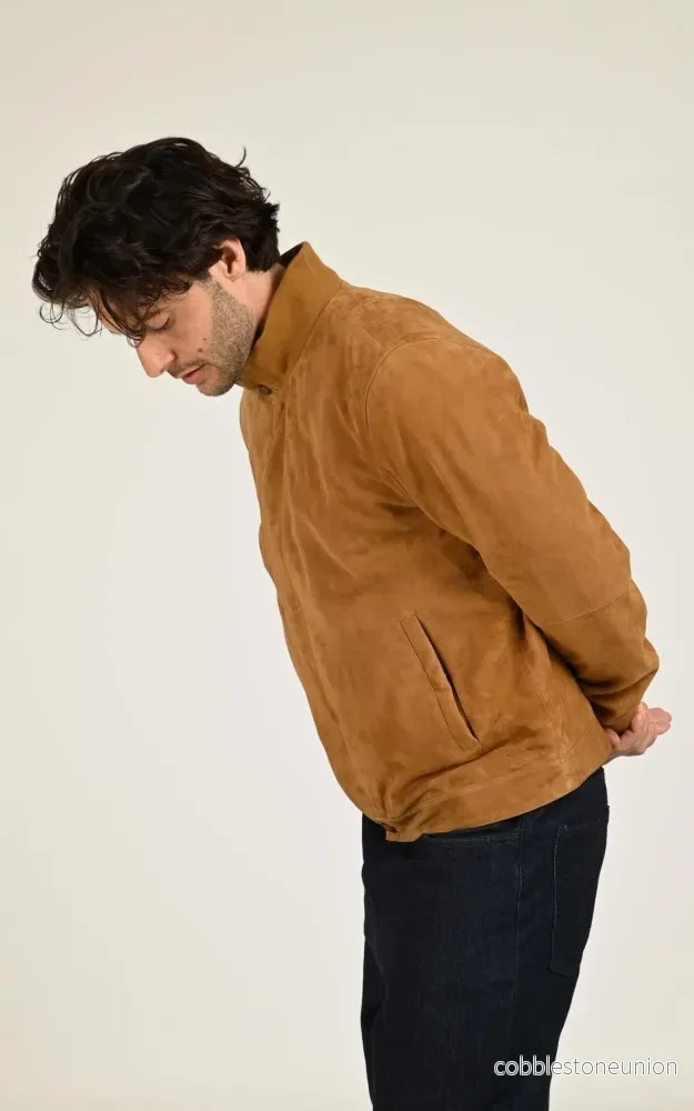 Ziggy Cognac Suede Jacket - Men - Bild 3