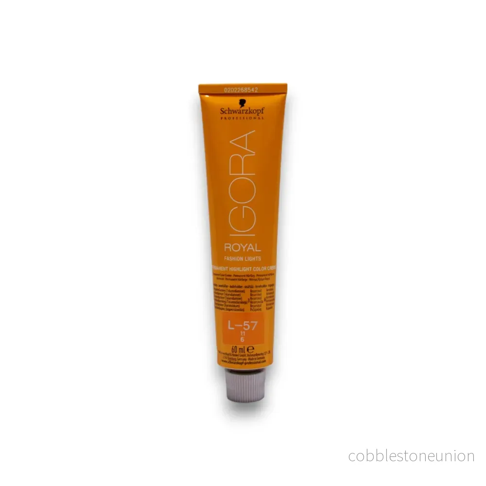 Schwarzkopf Professional, Igora Royal, Permanent hårfärg, L-57 Golden Copper, 60 ml