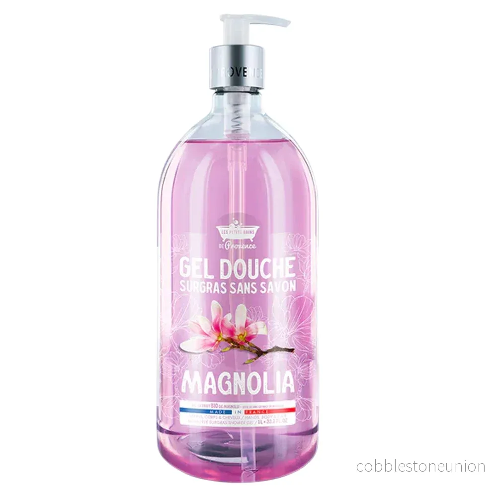 Les Petites Bains de Provence, Magnolia, Duschgel, För kropp, ansikte & hår, För känslig hud, 1000 ml Les Petites Bains de Provence, Magnolia, Duschgel, För kropp, ansikte & hår, För känslig hud, 1000 ml