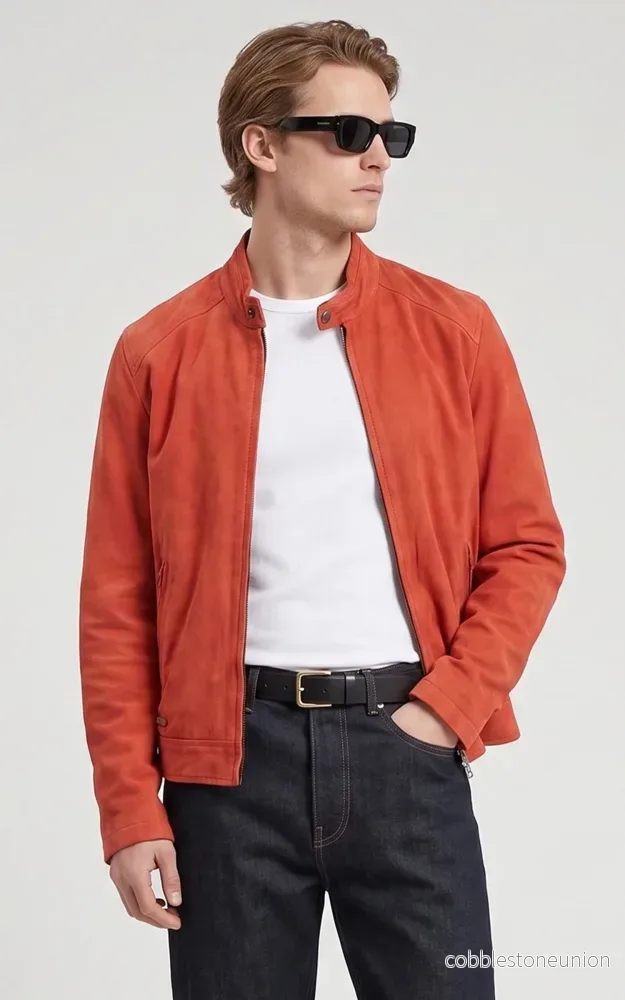 Delf Red Suede Jacket – Men Delf Red Suede Jacket – Men