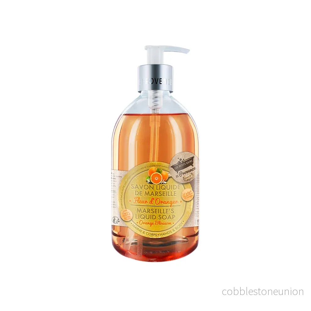 Les Petites Bains de Provence, Marseille, Apelsinblomma, Flytande tvål, För händer & kropp, 500 ml Les Petites Bains de Provence, Marseille, Apelsinblomma, Flytande tvål, För händer & kropp, 500 ml