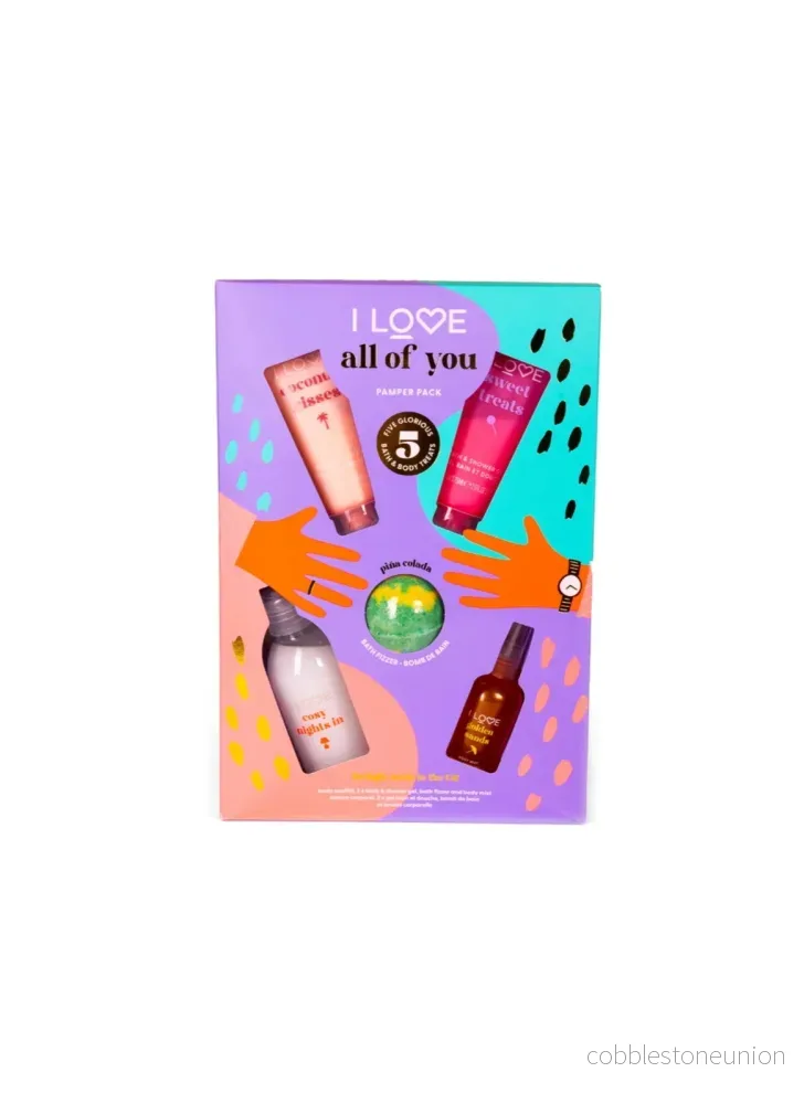 All Of You Set I Love: Coconut Kisses, Hydrating, Body Lotion, 75 ml + Pina Colada , Bath Bomb, 120 g + Golden Sands, Refreshing, Body Spray, 100 ml + Sweet Treats, Hydrating, Shower Gel, For All Skin Types, 75 ml + Cosy Night's, Hydrating, Shower Gel,... - Bild 2