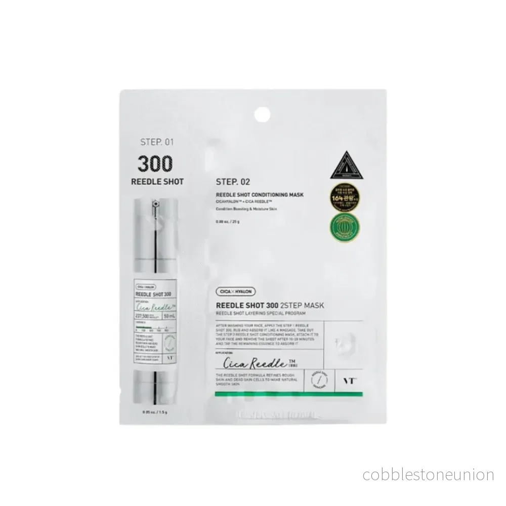 VT Cosmetics, Reedle Shot 300 2 Step, Upplysning, Ansiktsmask, För ansiktet, 26.5 g VT Cosmetics, Reedle Shot 300 2 Step, Upplysning, Ansiktsmask, För ansiktet, 26.5 g
