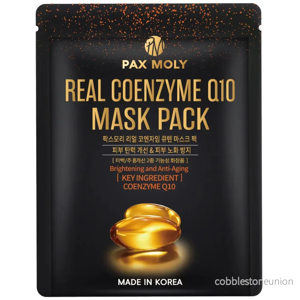 PaxMoly, Real Coenzyme Q10, Hydrating & Revitalising, Sheet Mask, Face, Day & Night, 25 ml PaxMoly, Real Coenzyme Q10, Hydrating & Revitalising, Sheet Mask, Face, Day & Night, 25 ml