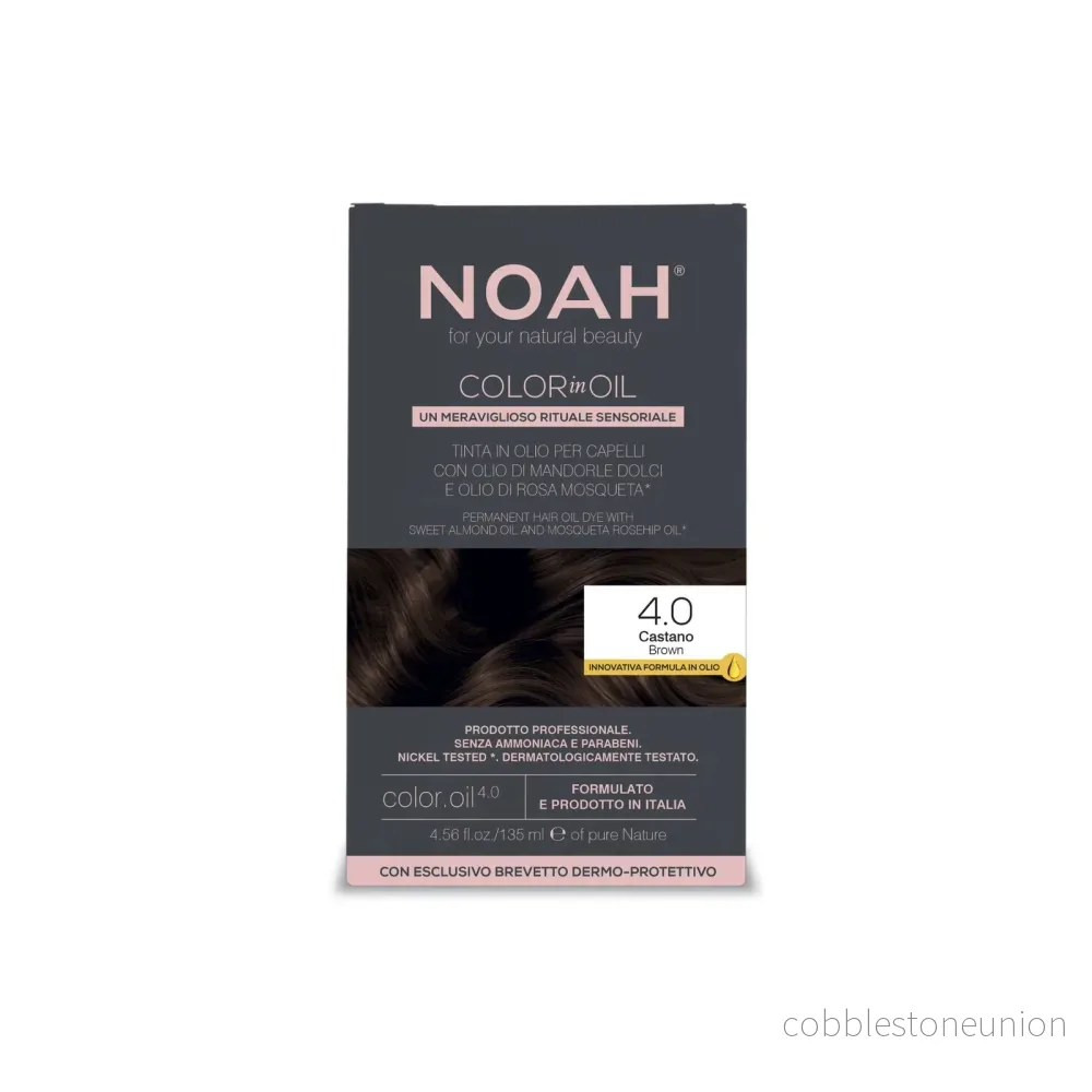 Noah, Color In Oil, Permanent hårfärgningsolja, Grey Coverage & Long-Lasting Colour, 4.0 Brown, 135 ml Noah, Color In Oil, Permanent hårfärgningsolja, Grey Coverage & Long-Lasting Colour, 4.0 Brown, 135 ml