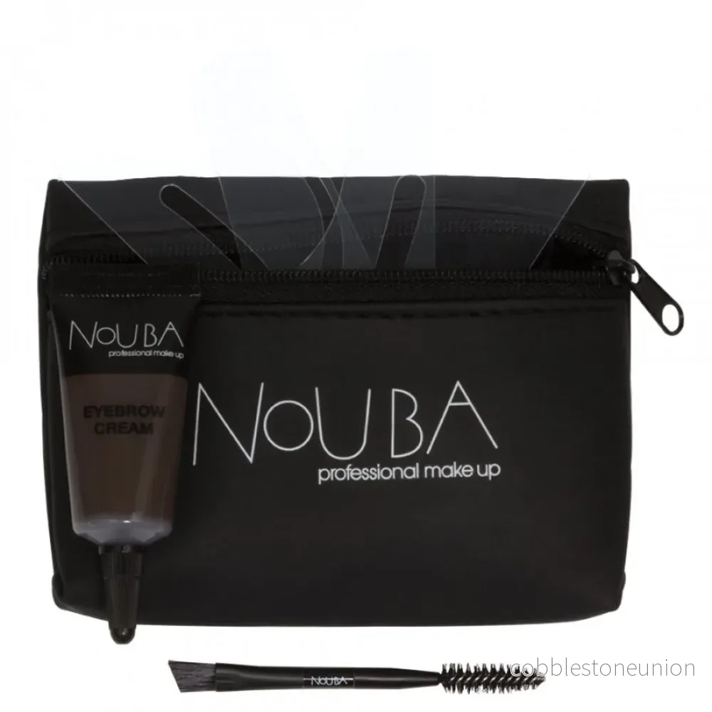 30 Set Nouba: Nouba, ögonbrynspensel + Nouba, ögonbrynsgel, 7 ml + sminkväska i textil, svart
