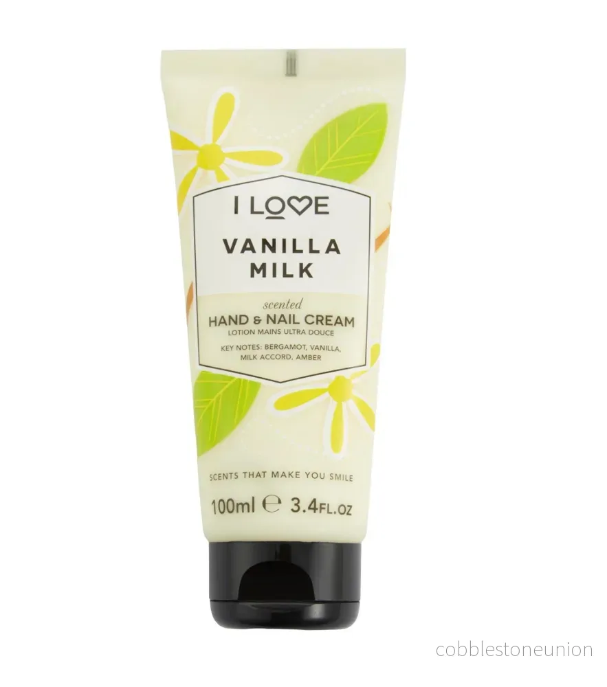 I Love, Signature Collection, Återfuktande, Hand- och nagelkräm, Vaniljmjölk, 100 ml I Love, Signature Collection, Återfuktande, Hand- och nagelkräm, Vaniljmjölk, 100 ml