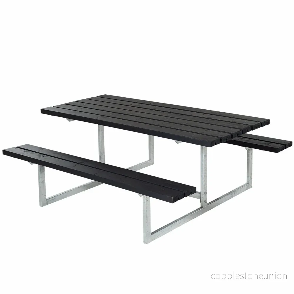 Basic bord-/bænkesæt – 177 cm – sort