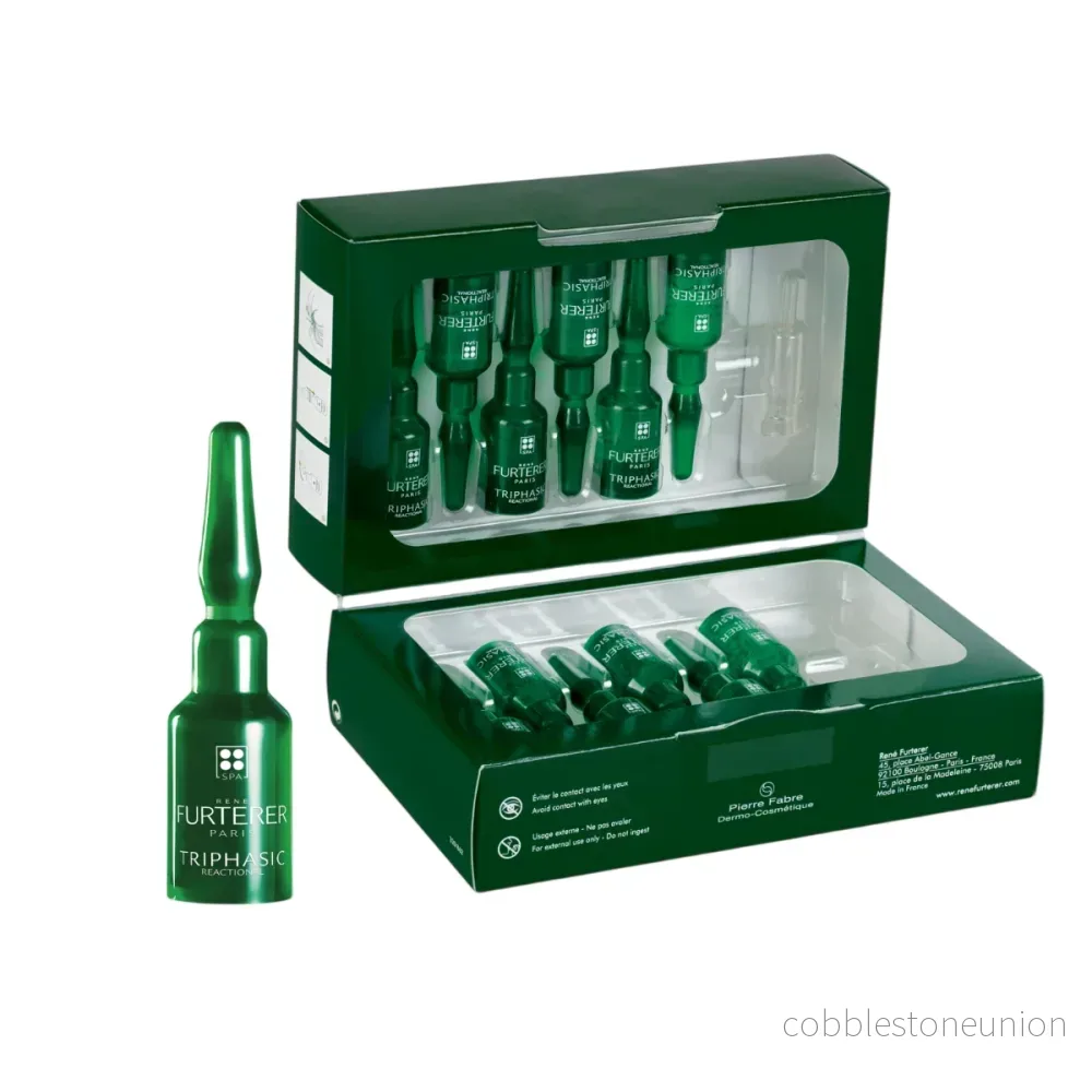 Set, Rene Furterer, Triphasic Progressive, For hair loss, Ampoule treatment serum, For hair, Unisex, 8 pcs, 5 ml