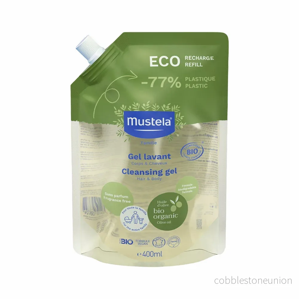 Mustela, Organic, Olive oil, Cleansing, Shower gel, For hair & body, All skin types, 400 ml