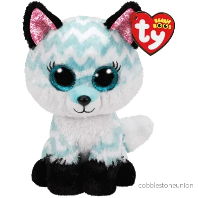 TY Beanie Boos Atlas Aqua Chevron Fox Medium