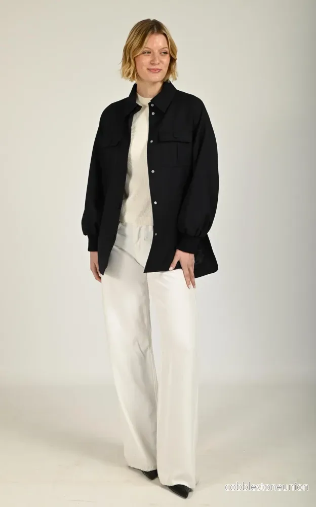 Navy Blue Eugenia Wool Gabardine Coat - Women - Bild 2