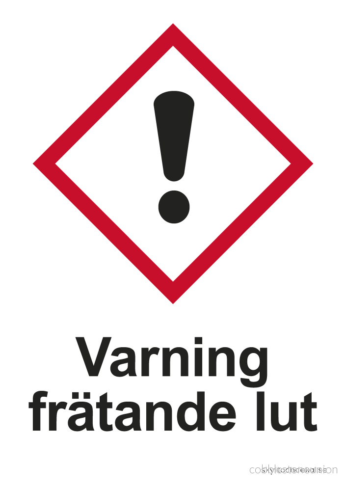 Varning frätande lut Varning frätande lut