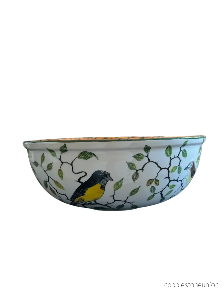 Skål Fågelmotiv 28 cm - Handgjort Porslin Zimbabwe - Bild 2