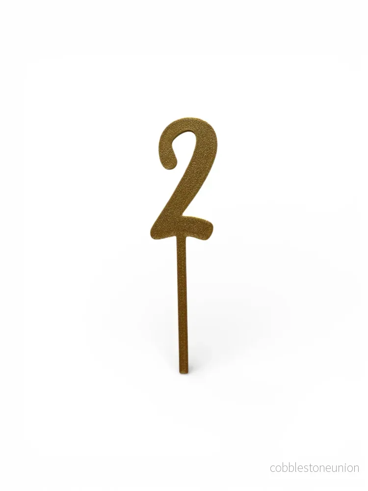 Cake Topper Siffra – 2 Guld/Silver Cake Topper Siffra – 2 Guld/Silver