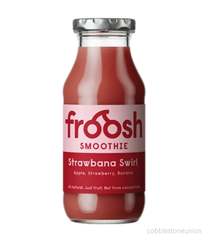 Froosh Smoothie Strawbana Swirl 25cl glas 12-pack Froosh Smoothie Strawbana Swirl 25cl glas 12-pack