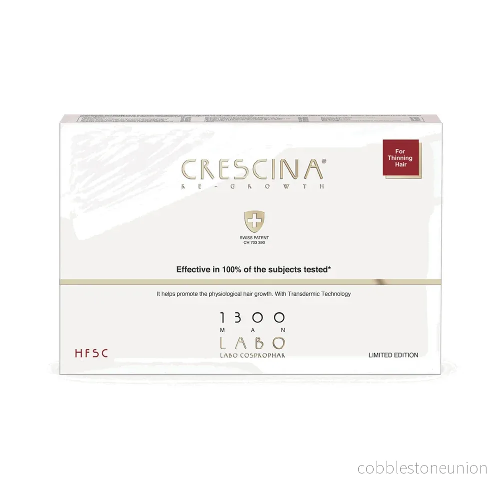 Set, Labo Suisse, Crescina, Transdermic HFSC 1300, Hair Growth Stimulant, Ampoule Treatment Serum, For the Scalp, For Men, 5 pcs, 3.5 ml
