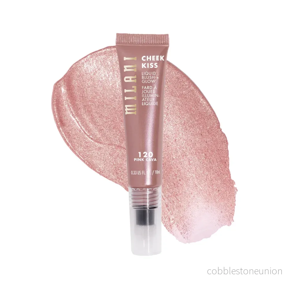 Milani, Cheek Kiss Blush + Glow, Upplyst, Flytande rouge, 120, Pink Cava, 10 ml