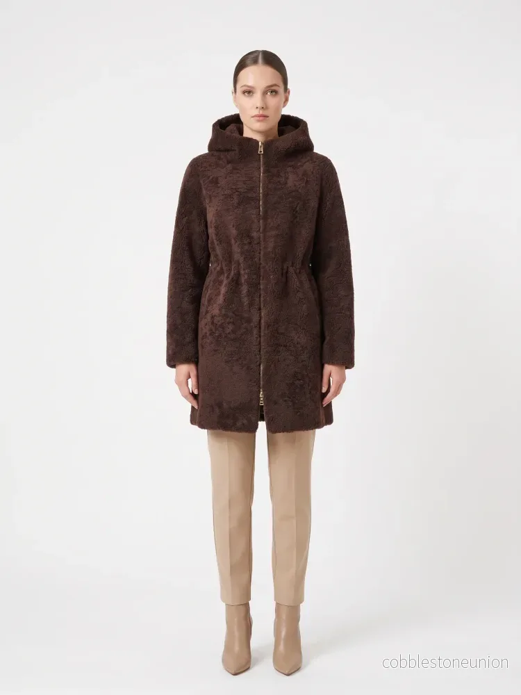 Delaney, 87 cm. - Hood Curly Lamb - Women Brown - Bild 2