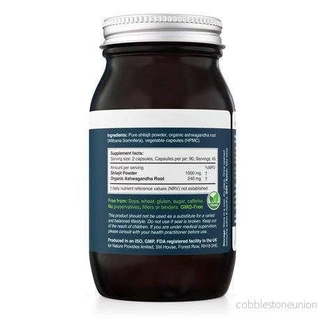 Ayurvedic Shilajit och organisk Ashwagandha-rot (1000 mg), 90 vegankapslar - Bild 3