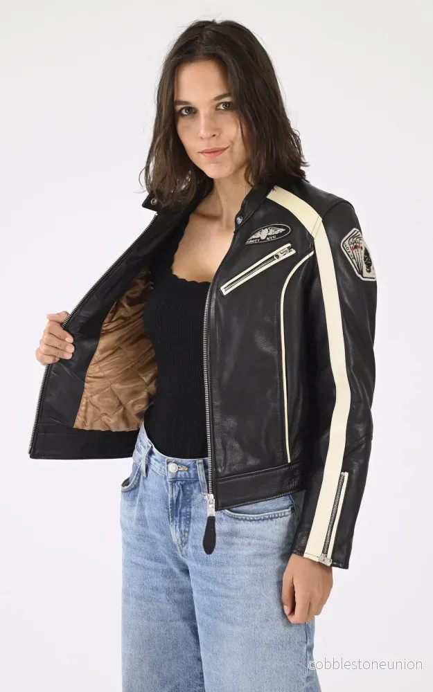 Black LCW Leather Biker Jacket - Women - Bild 3