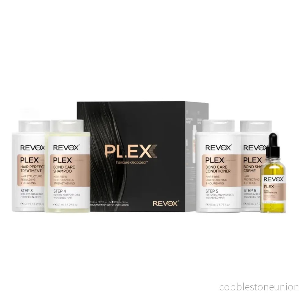 Set Revox B77: Plex Bond Steg 3, Hårkrämsbehandling, Mot håravfall, 260 ml + Plex Bond Steg 4, Hårshampo, För förstärkning, 260 ml + Plex Bond Steg 5, Balsam, Återställer, 260 ml + Plex Bond Steg 6, Hårkrämsbehandling, Reparerande, 260 ml … Set Revox B77: Plex Bond Steg 3, Hårkrämsbehandling, Mot håravfall, 260 ml + Plex Bond Steg 4, Hårshampo, För förstärkning, 260 ml + Plex Bond Steg 5, Balsam, Återställer, 260 ml + Plex Bond Steg 6, Hårkrämsbehandling, Reparerande, 260 ml …