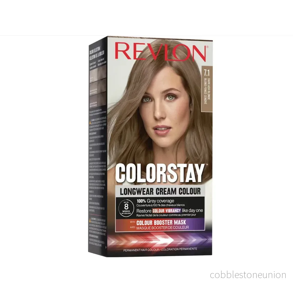 Revlon, Color Stay, Permanent hårfärg, 7.1 Mörk askblond, 165 ml