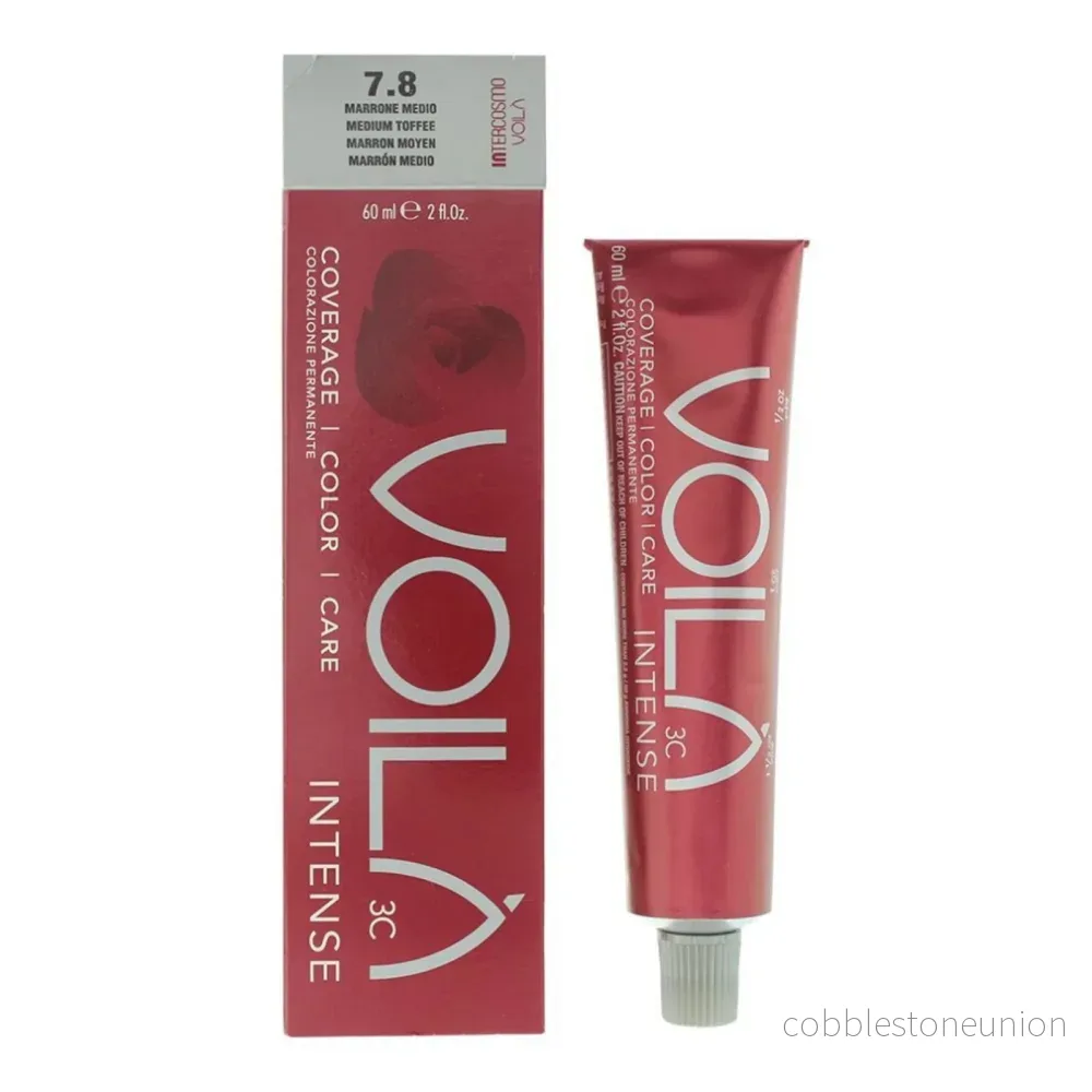 Intercosmo, Voila 3C Intense, Permanent hårfärg, 7.8 Medium Toffee, 60 ml - Bild 2