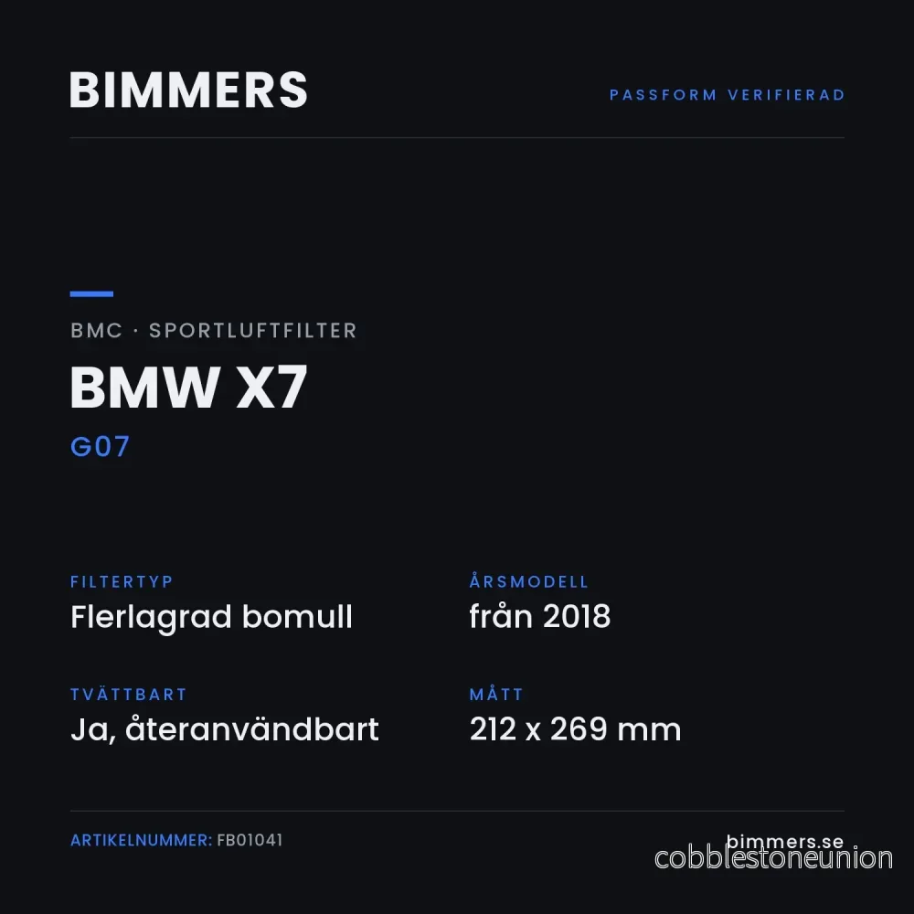 BMC Sportluftfilter BMW X7 G07 (30d-M550dX), FB01041 - Bild 2