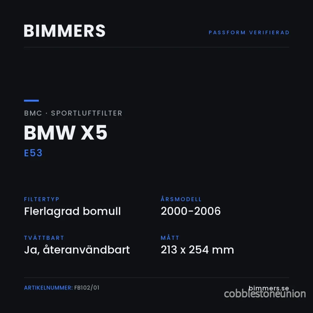BMC Sportluftfilter BMW X5 E53 (4.4-4.8 iS), FB102/01 - Bild 2