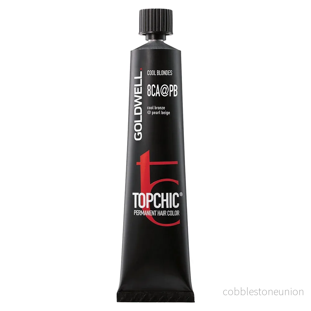 Goldwell, TopChic, Permanent Hair Color, 8CAPB Cool Bronze/Pearl Beige, 60 ml