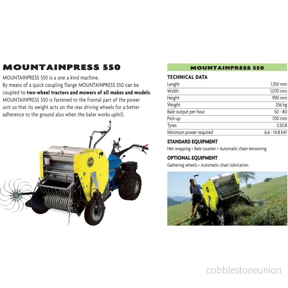 Minirundbalspress för Tvåhjulstraktor - Mountainpress 550 - Bild 3