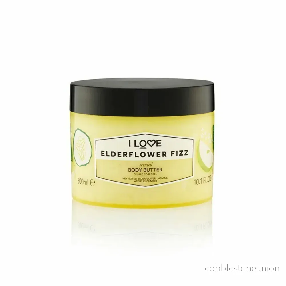 I Love, Signature Collection, Vegan, Återfuktande, Elderflower Fizz, Body Butter, 330 ml I Love, Signature Collection, Vegan, Återfuktande, Elderflower Fizz, Body Butter, 330 ml