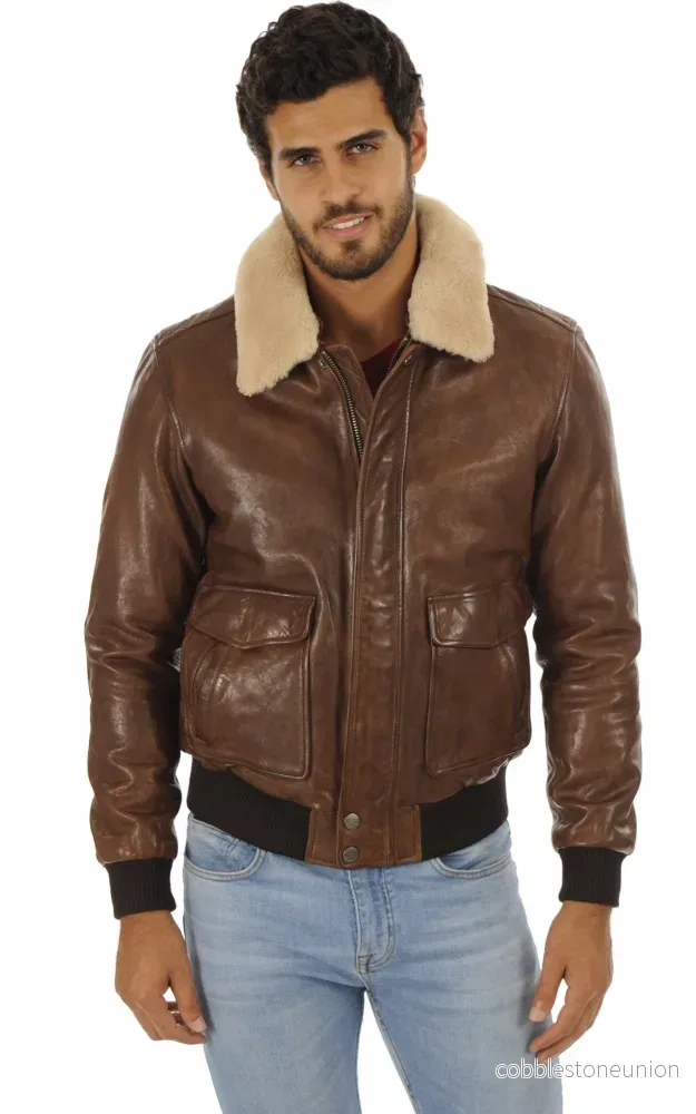 Light Brown Corsair Pilot Jacket - Men - Bild 2