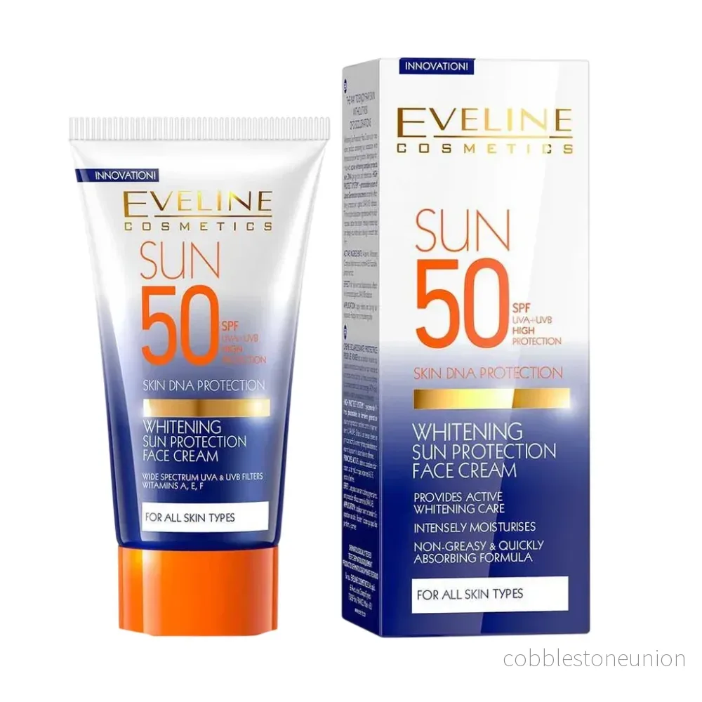 Eveline Cosmetics, Whitening Sun Protection, Hyaluronsyra, Vitgöring, Dagligen, Grädde, För ansiktet, SPF 50, 50 ml - Bild 2
