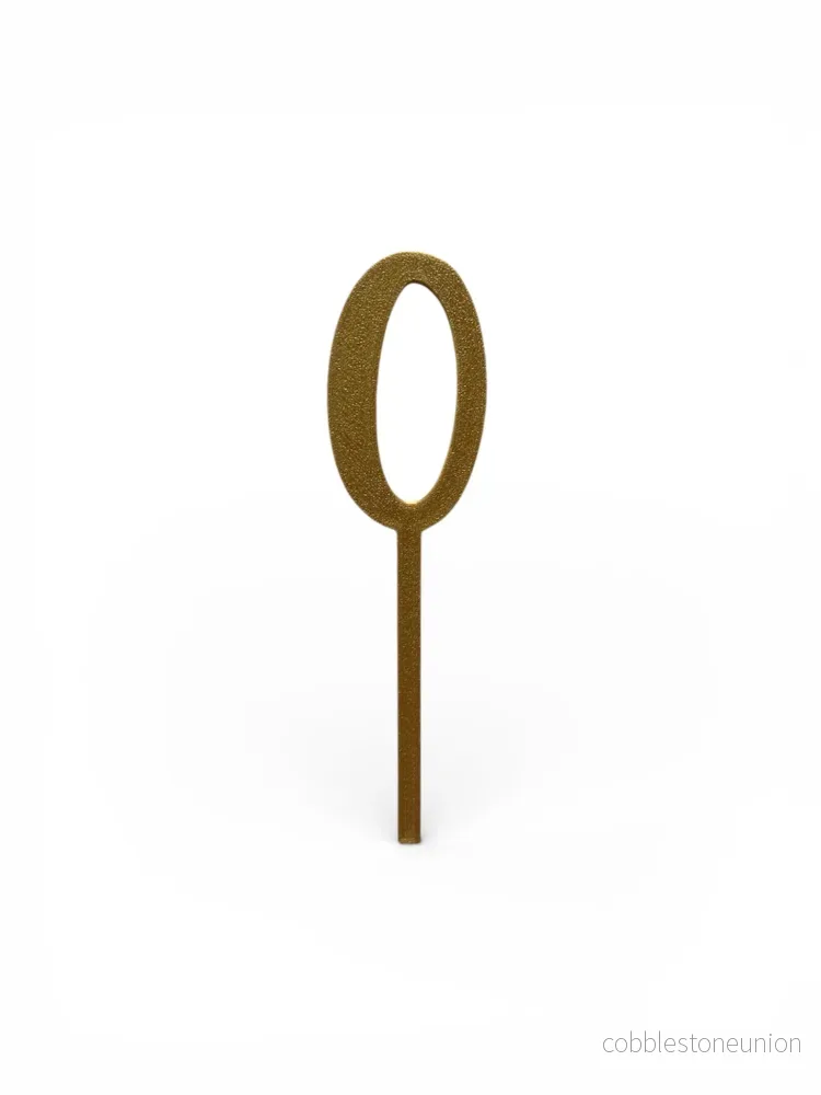 Cake Topper Siffra – 0 Guld/Silver