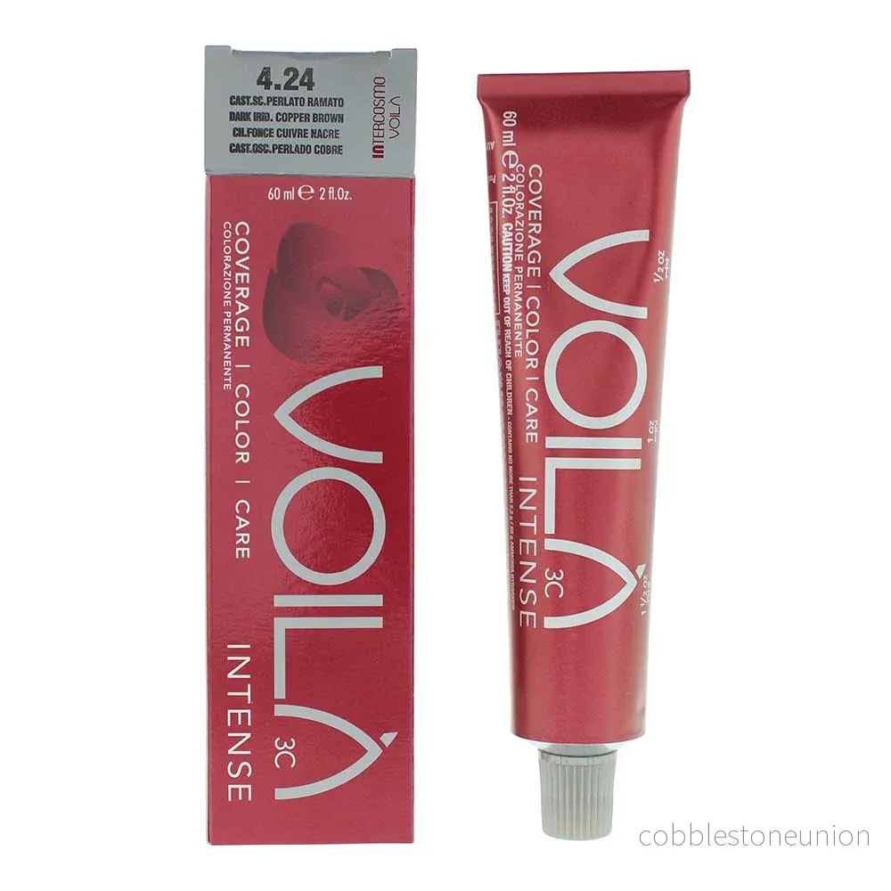 Intercosmo, Voila 3C Intense, Permanent Hair Colour, 4.24 Dark Irdi Copper Brown, 60 ml - Bild 2