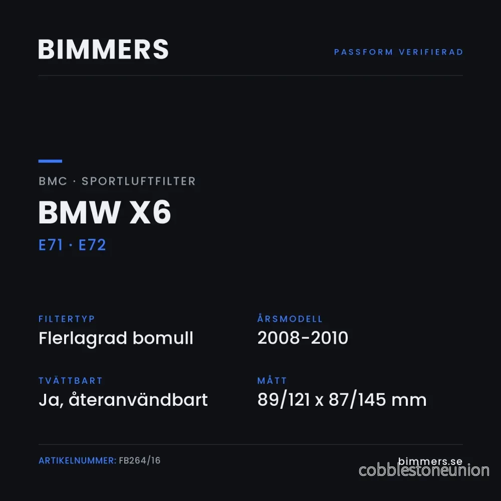 BMC Sportluftfilter BMW X6 E71 E72 (30dX), FB264/16 - Bild 2