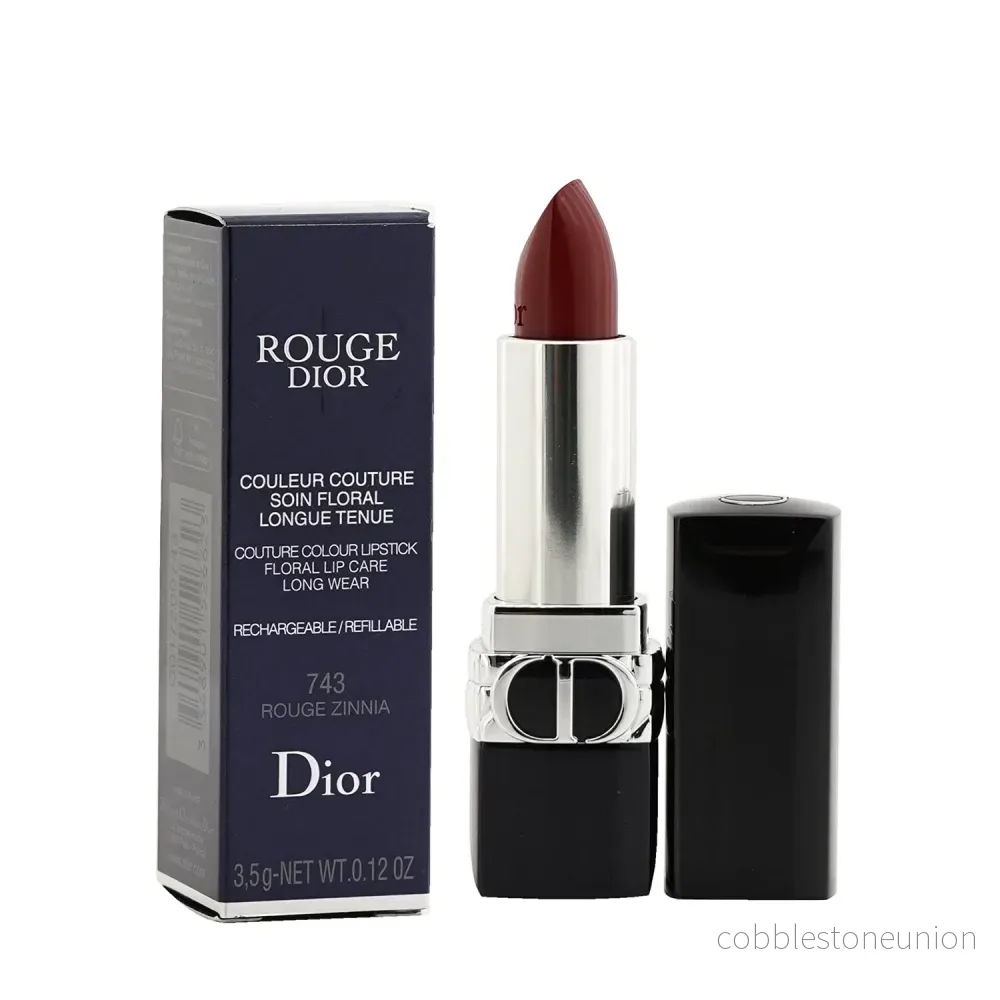 Christian Dior, Couture Colour, Satinfinish, Krämigt läppstift, 743, Röd Zinnia, Påfyllningsbar, 3.5 g Christian Dior, Couture Colour, Satinfinish, Krämigt läppstift, 743, Röd Zinnia, Påfyllningsbar, 3.5 g