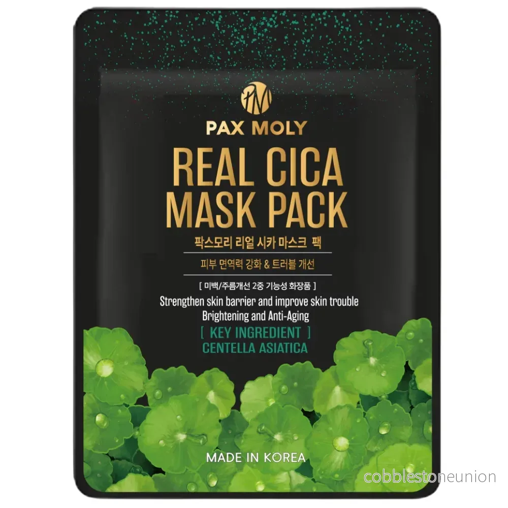 PaxMoly, Real Cica, Soothing & Brightening, Ansiktsmask, Ansikte, Dag & Natt, 25 ml