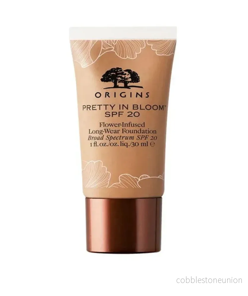 Origins, Pretty In Bloom, Long-Wear, Cream Foundation, 500, Medium Deep Warm, SPF 20, 30 ml