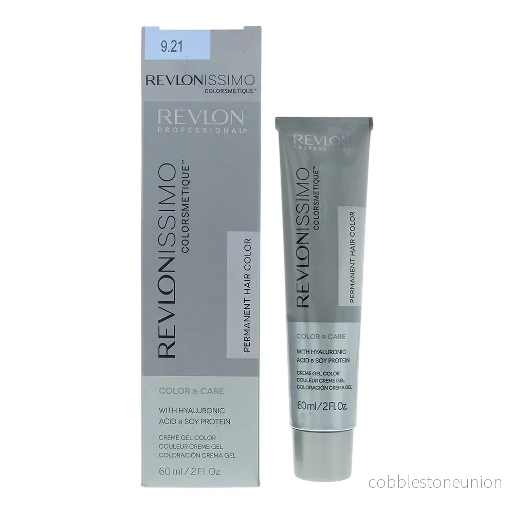 Revlon, Revlonissimo Colorsmetique, Permanent Hair Color, 9.21 Very Light Iridescent Ash Blonde, 60 ml Revlon, Revlonissimo Colorsmetique, Permanent Hair Color, 9.21 Very Light Iridescent Ash Blonde, 60 ml