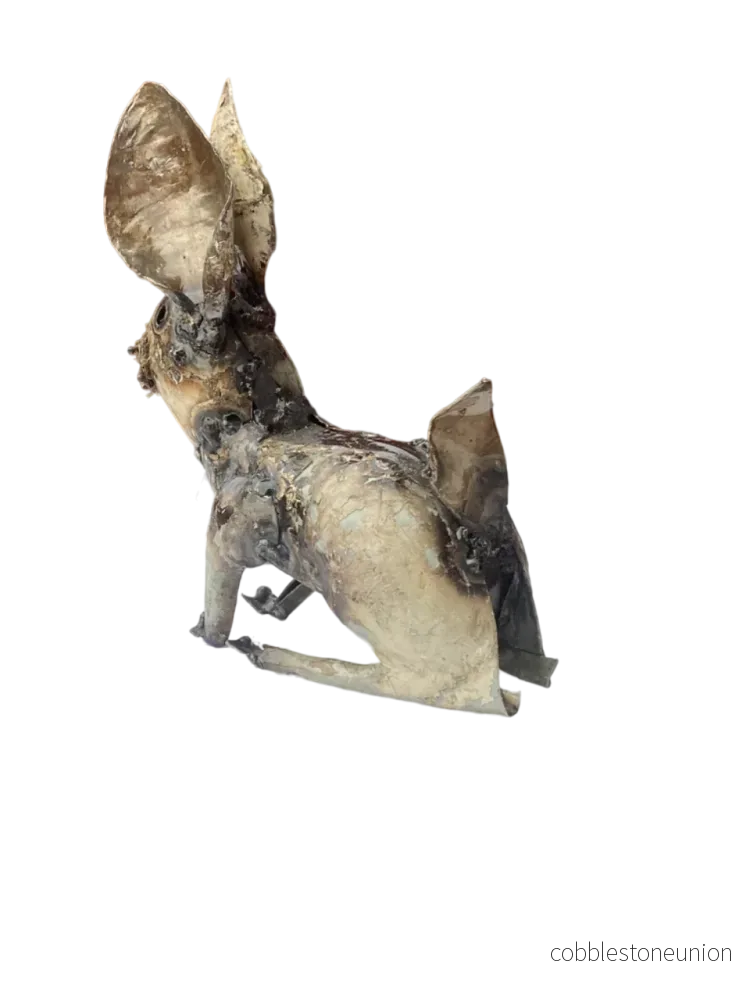 Hare Vit 17 cm – Handgjord Metallskulptur från Zimbabwe - Bild 2