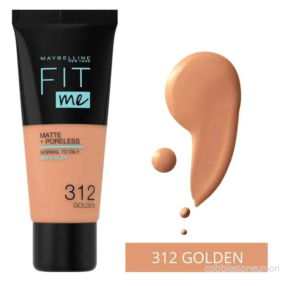 Maybelline, Fit Me Matte + Poreless, Flytande foundation, 312, Gyllene, 30 ml - Bild 3