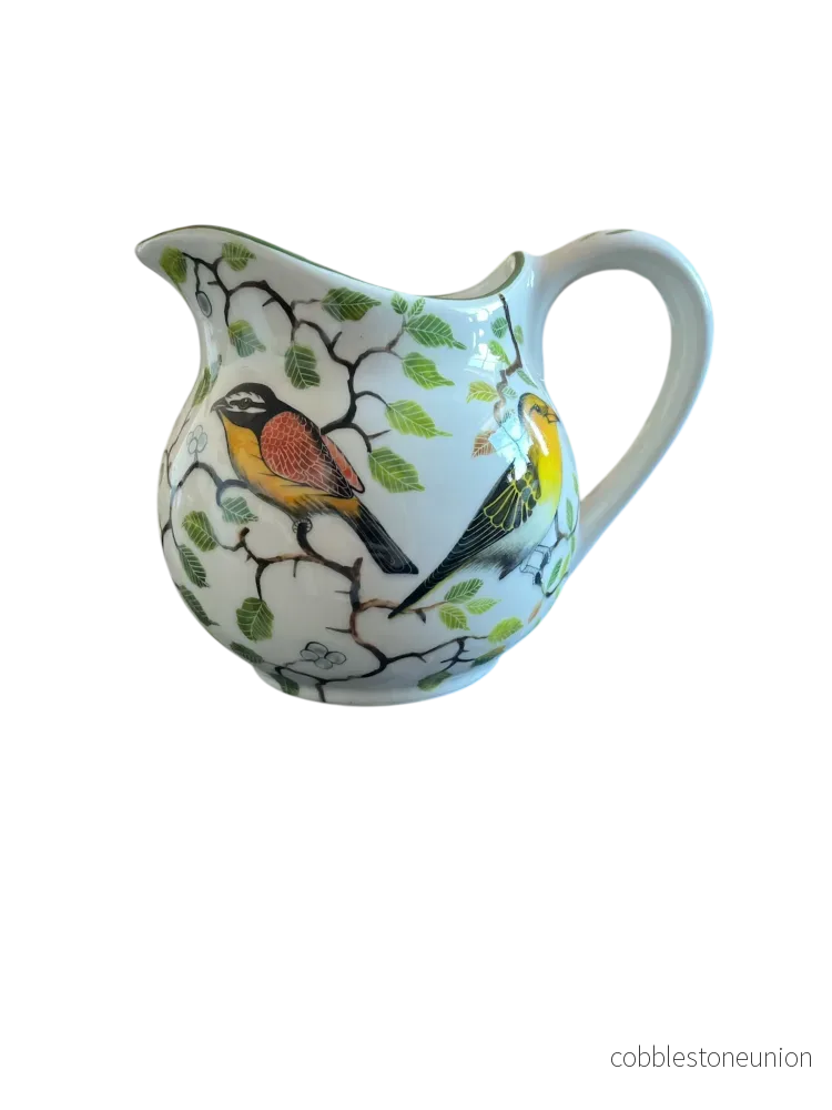 Tillbringare Fågelmotiv 13 cm - Handgjort Porslin Zimbabwe - Bild 2