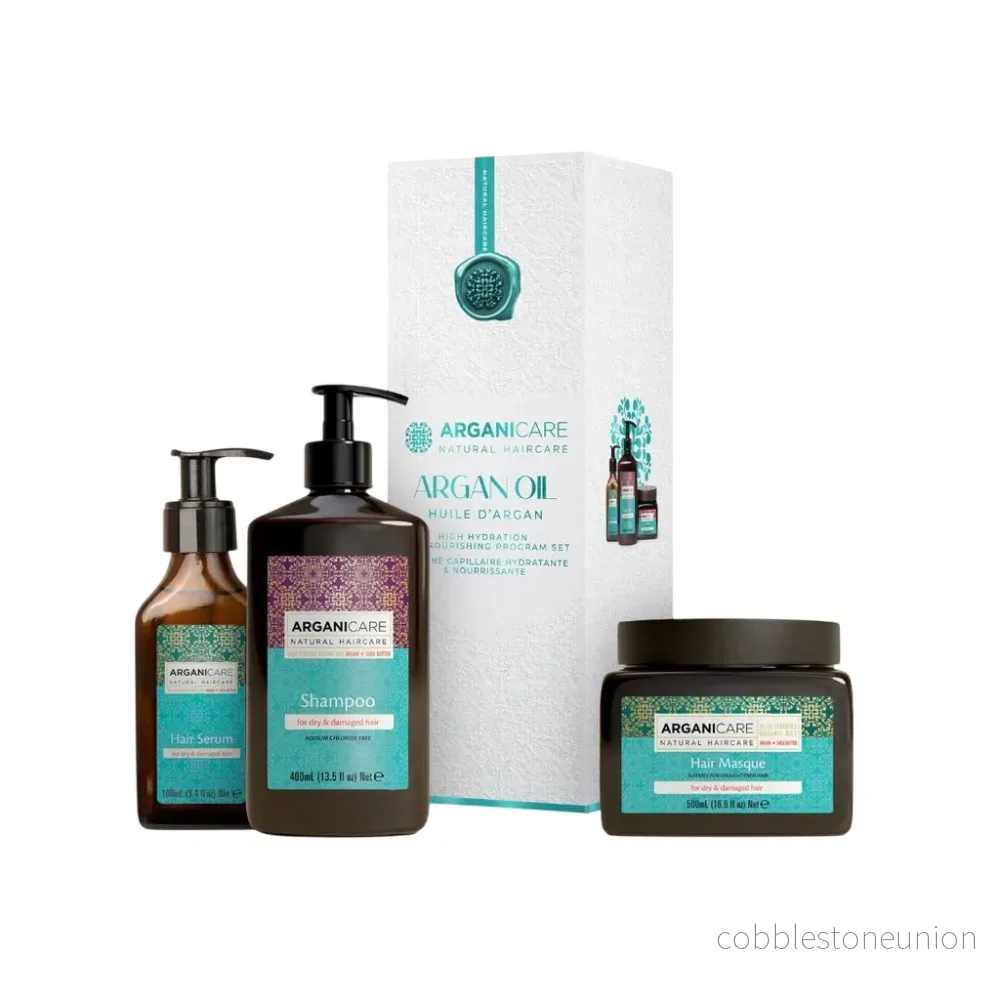 Set Arganicare: Argan Oil & Shea Butter, Hair Shampoo, Repairing & Moisturising, 400 ml + Argan Oil & Shea Butter, Hair Serum, Reparative, 100 ml + Argan Oil & Shea Butter, Hair Treatment Cream Mask, Repair, Moisturizing, 500 ml Set Arganicare: Argan Oil & Shea Butter, Hair Shampoo, Repairing & Moisturising, 400 ml + Argan Oil & Shea Butter, Hair Serum, Reparative, 100 ml + Argan Oil & Shea Butter, Hair Treatment Cream Mask, Repair, Moisturizing, 500 ml