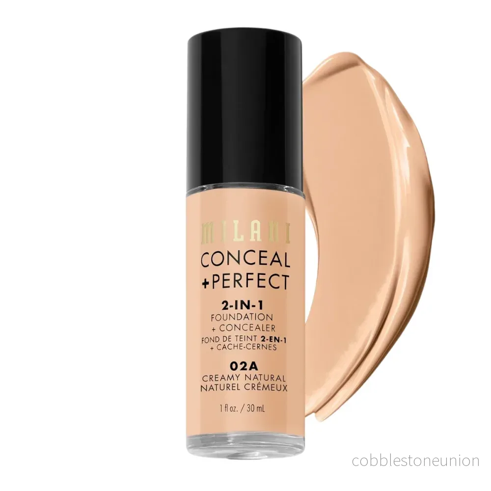 Milani, Conceal + Perfect, Flytande foundation & concealer 2-i-1, 02A, Creamy Natural, 30 ml Milani, Conceal + Perfect, Flytande foundation & concealer 2-i-1, 02A, Creamy Natural, 30 ml