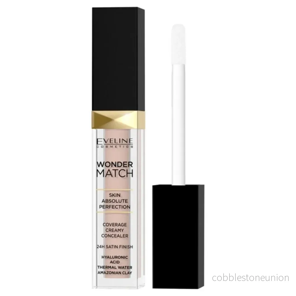 Eveline Cosmetics, Wonder Match, Hyaluronsyra, Satinfinish, Krämconcealer, 20, Peach, 6.8 ml