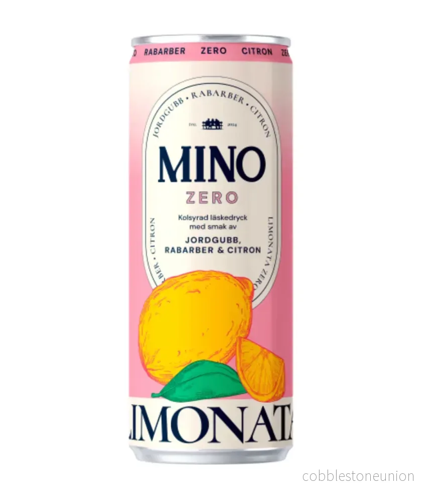 Mino Jordgubb & Rabarber/Citron Zero 33 cl burk 12-pack