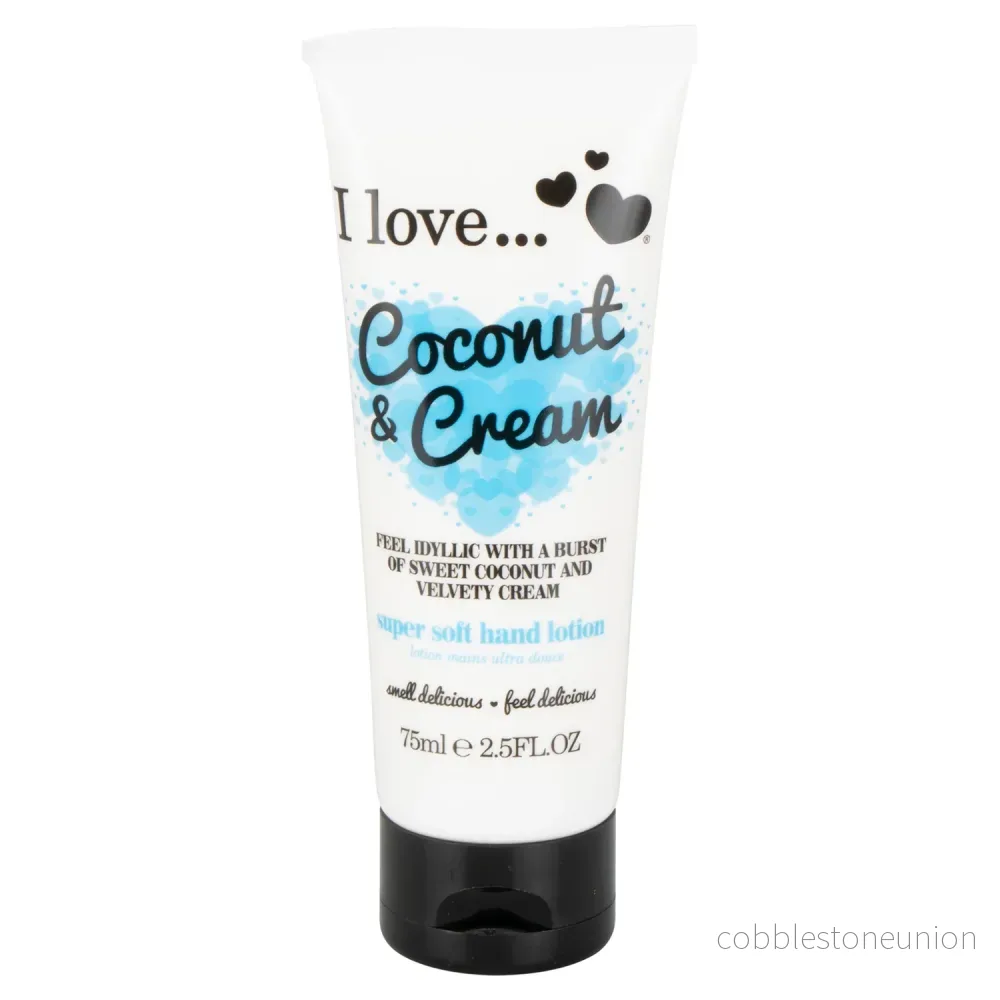 I Love, I Love…, Moisturizing, Hand Lotion, Coconut & Cream, 75 ml I Love, I Love…, Moisturizing, Hand Lotion, Coconut & Cream, 75 ml